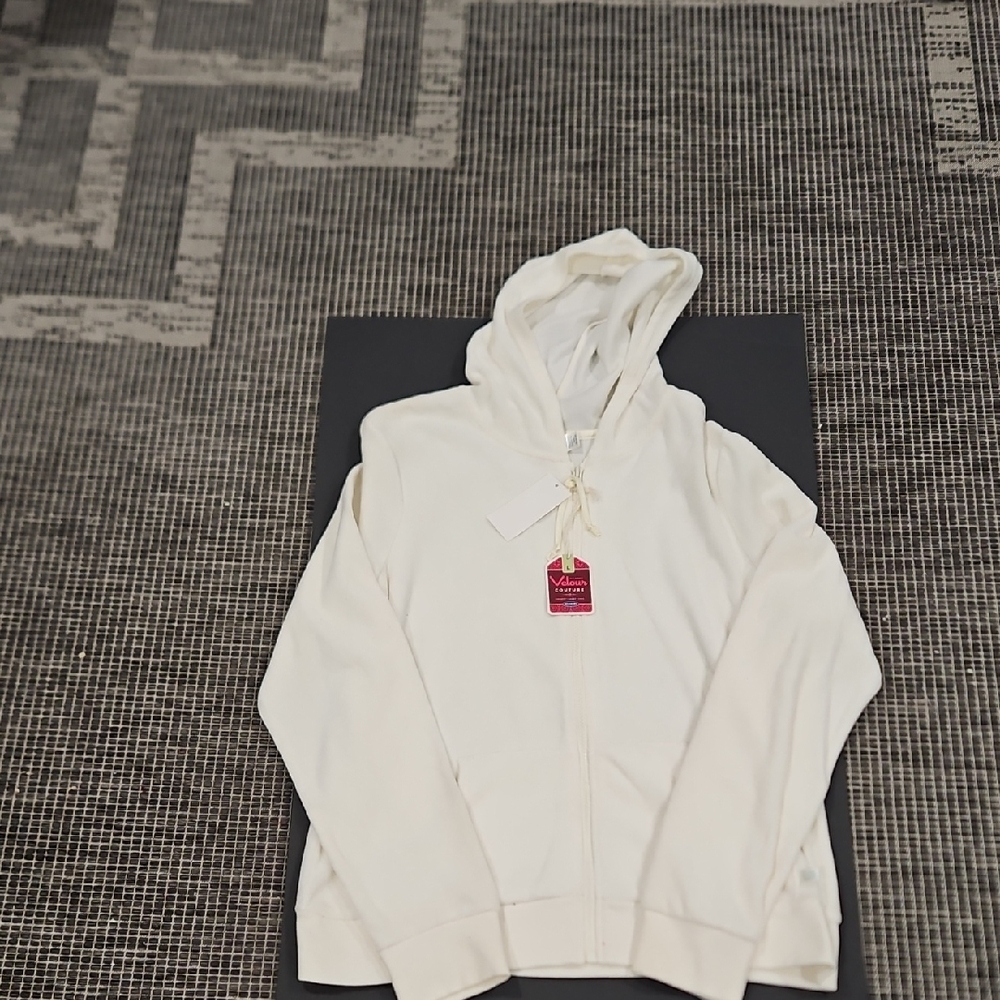 Y2K Old Navy Velour Couture Cream Hoodie